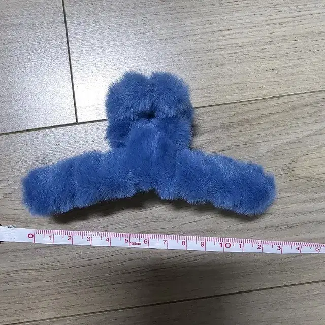 파란색 털 집개삔12cm800원