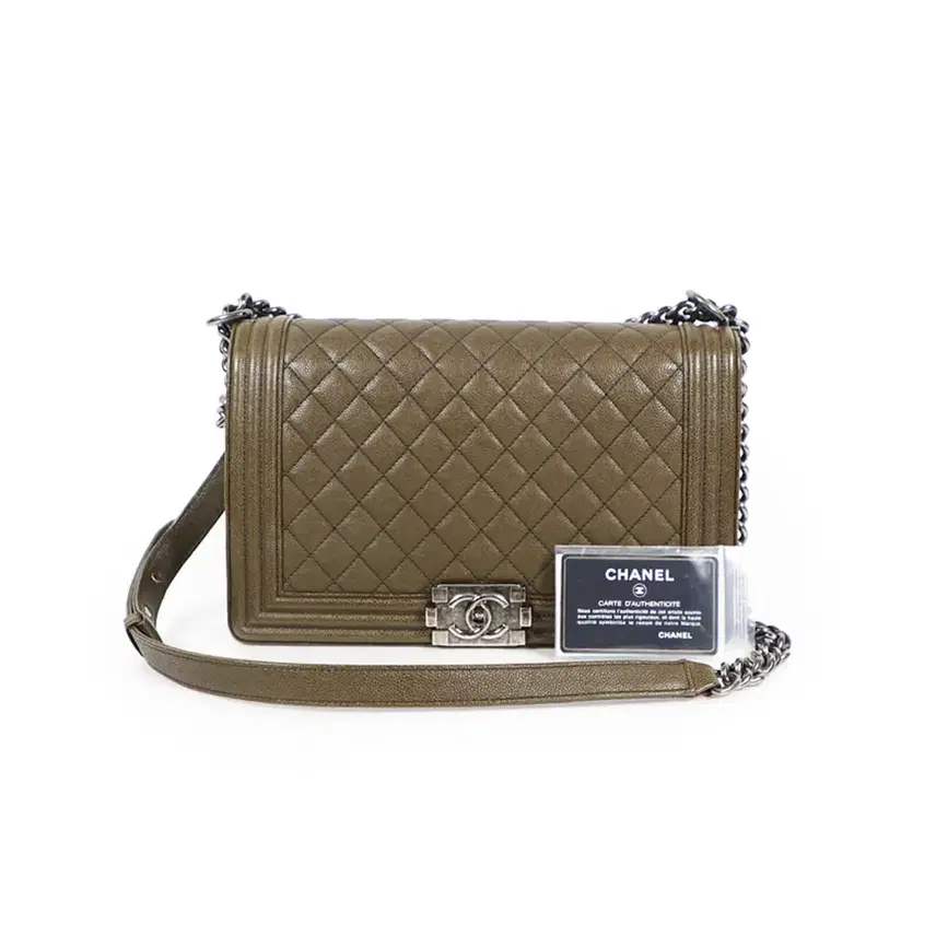 샤넬 Chanel(샤넬) 캐비어 그린 보이 체인 라지 숄더백(23번대) 사진 2