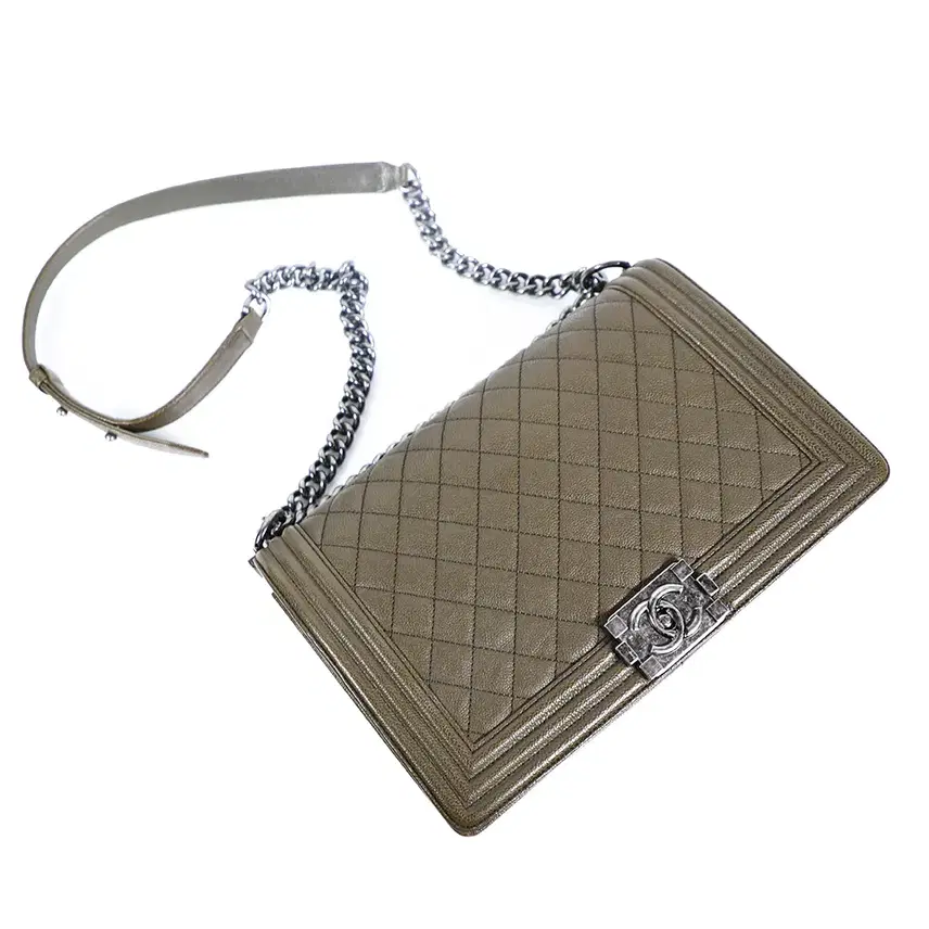 샤넬 Chanel(샤넬) 캐비어 그린 보이 체인 라지 숄더백(23번대) 사진 8