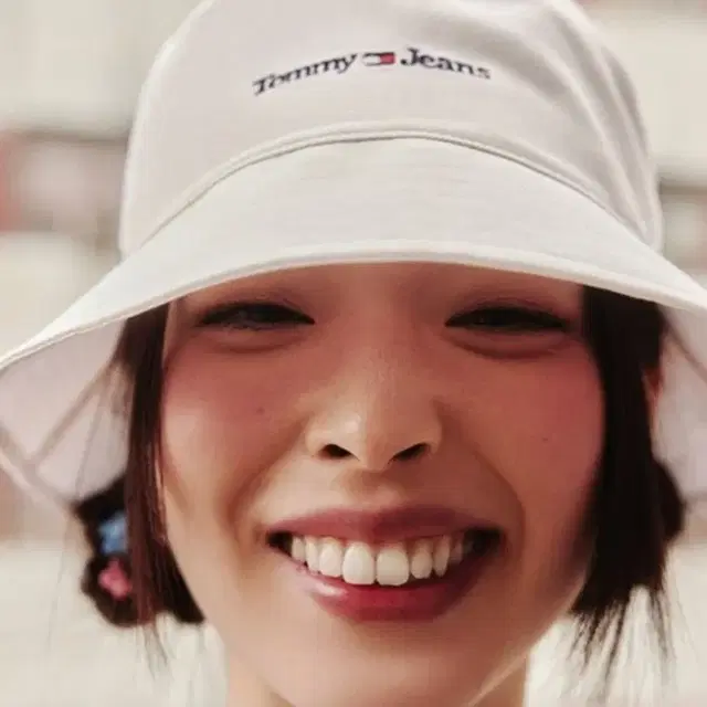 타미힐피거 [Tommy Hilfiger] 스몰 레터링 자수 스포츠 버킷햇