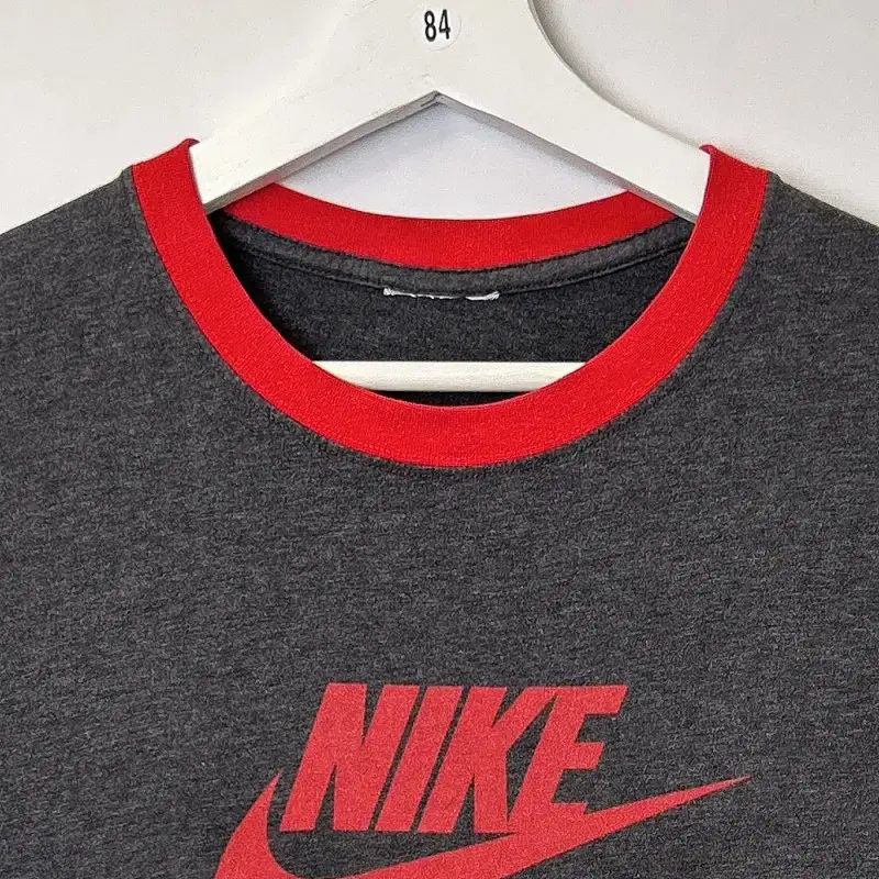 NIKE 나이키 빅로고 프린팅 시보리 배색 반팔 티 L 그레이