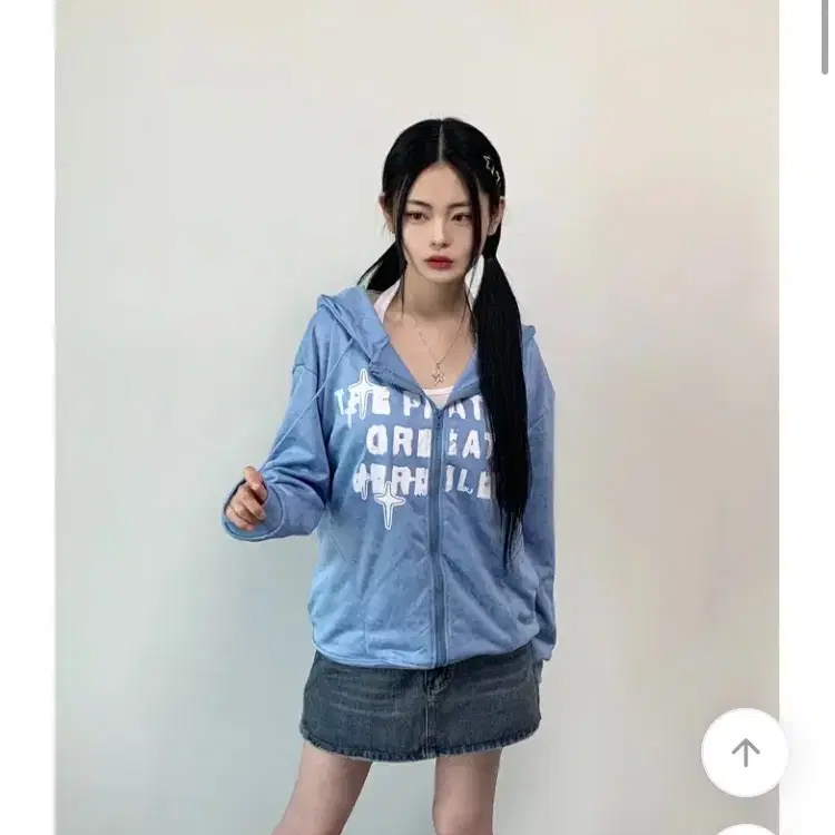 [미오] y2k loose lettering hood zip-up!