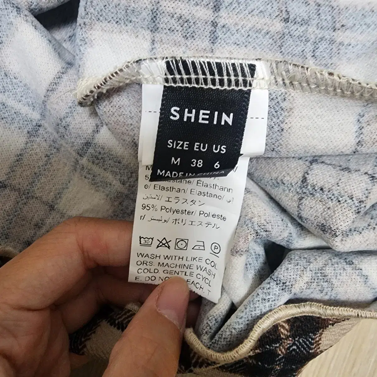 shein) 빈티지 브라운 체크 그런지 파티룩 연말룩 민소매 원피스