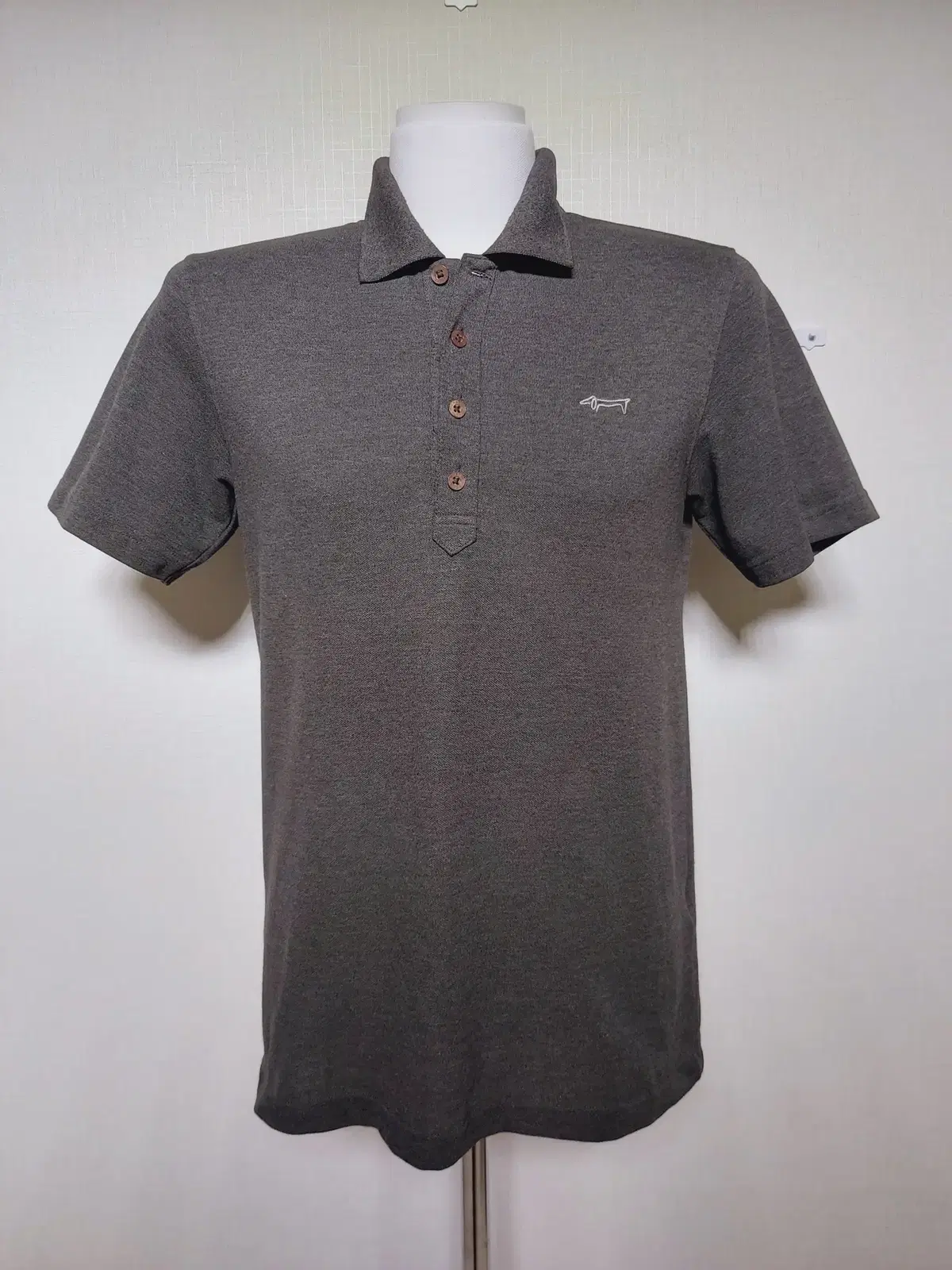 Louis Castell Men's Golf Wear Short Sleeve Karati 95 Charcoal Gray