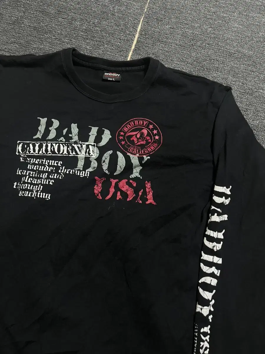 Vintage Bad Boy Long Sleeve Black Long Sleeve T-Shirt/Crewcut Anti-ButterflyYes GirlCommunicable