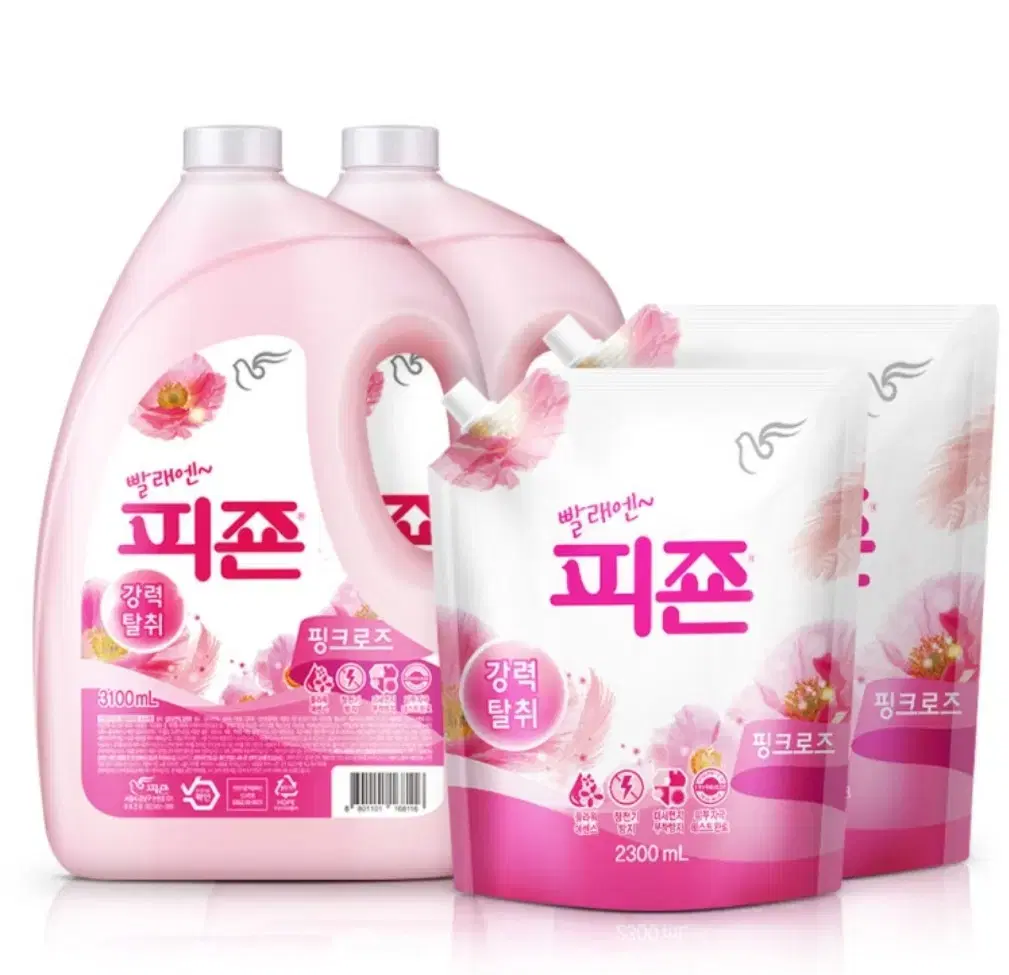 피죤 섬유유연제 3100ml x2개+2300mlx2개