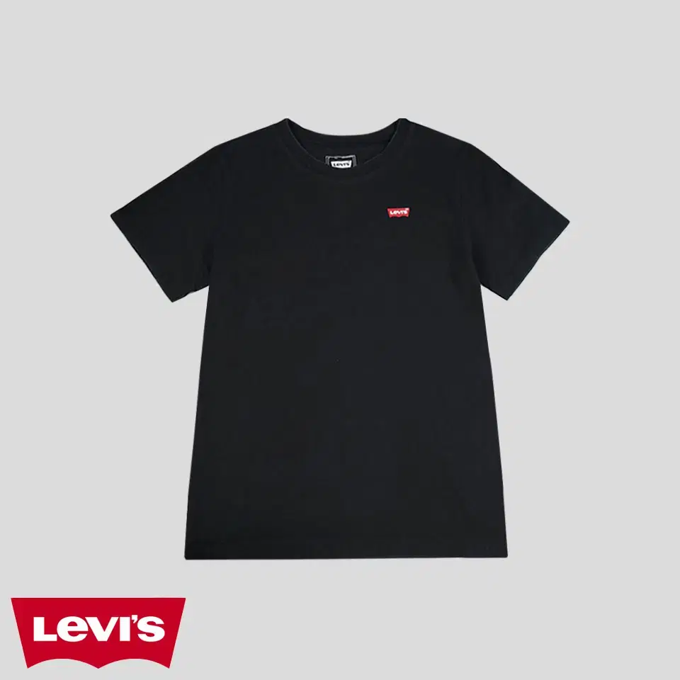 Levi's Pigment Black Small Logo Printed Round Neck Cotton100 Short Sleeve T-shirt