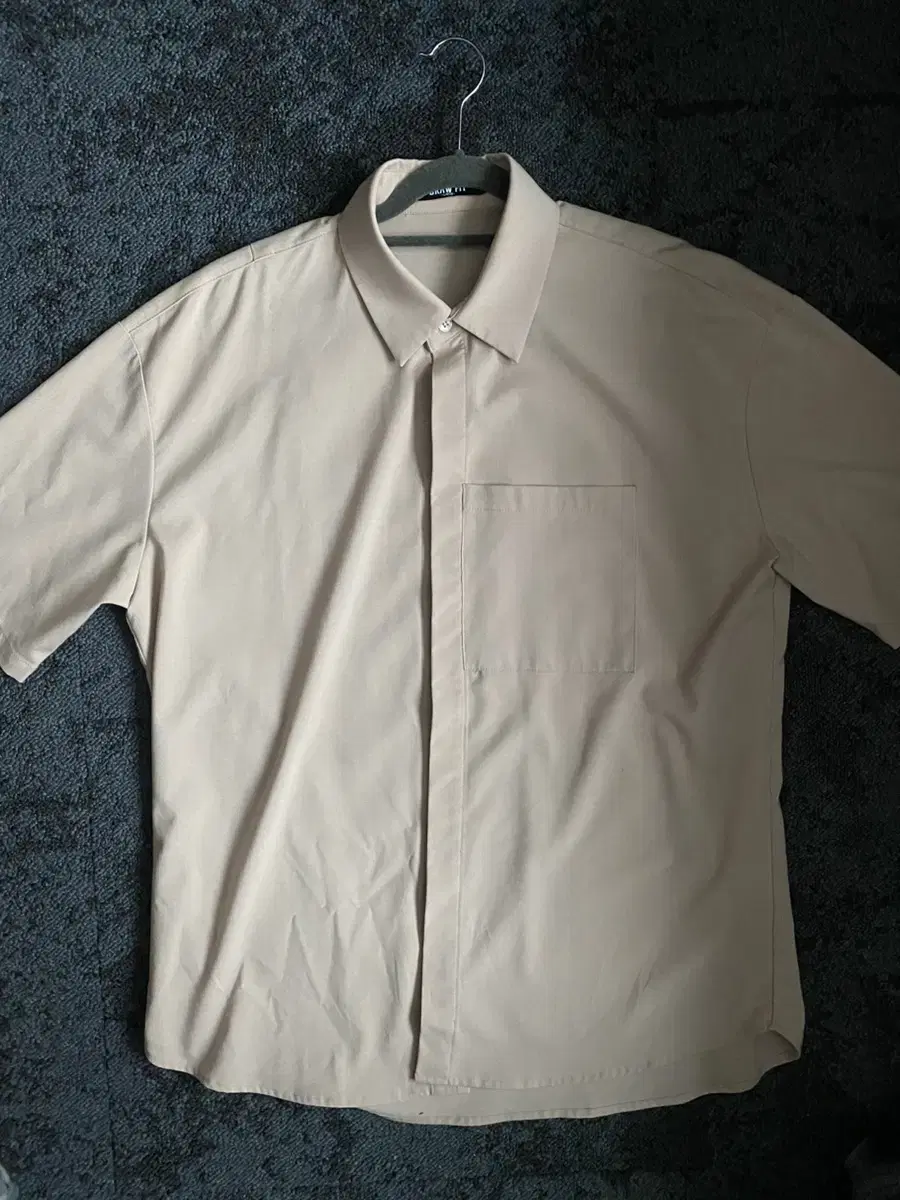 Drawstring_ Minimalist Balancing Pocket Shirt [BEIGE][L]