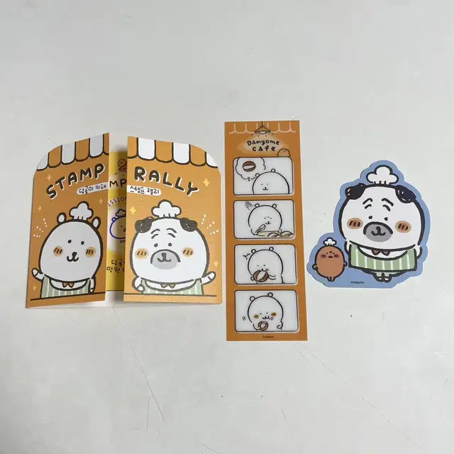 담곰이 농담곰 카페 스탬프랠리 특전 스티커 담곰네컷 부채포함