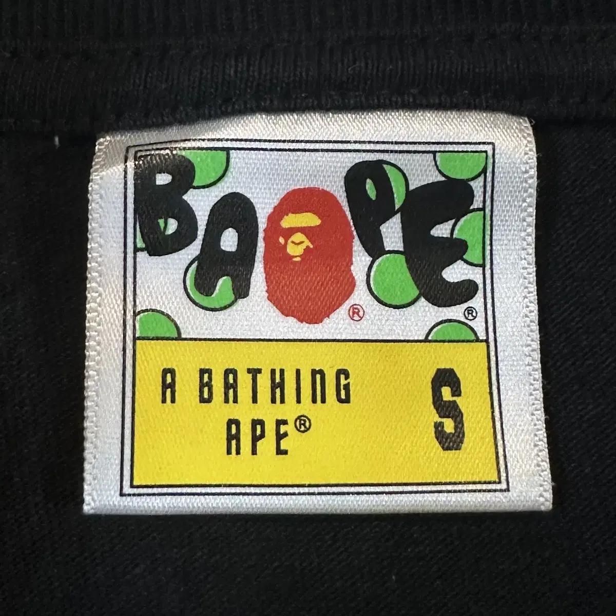 [S] 베이프 BAPE 네온사인 GO APE 반팔 티셔츠 블랙