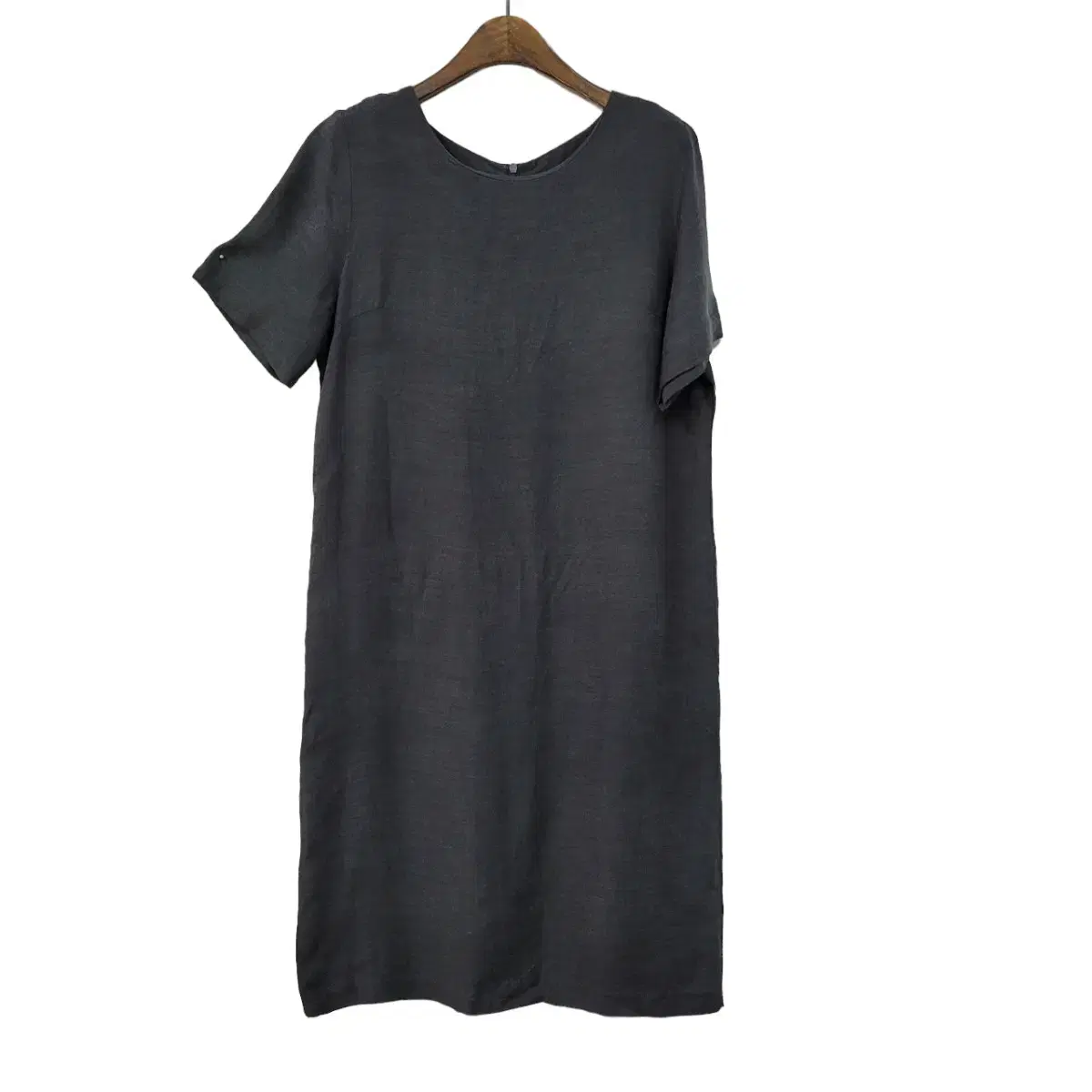 Charcoal-black cotton100-percent round one-piece