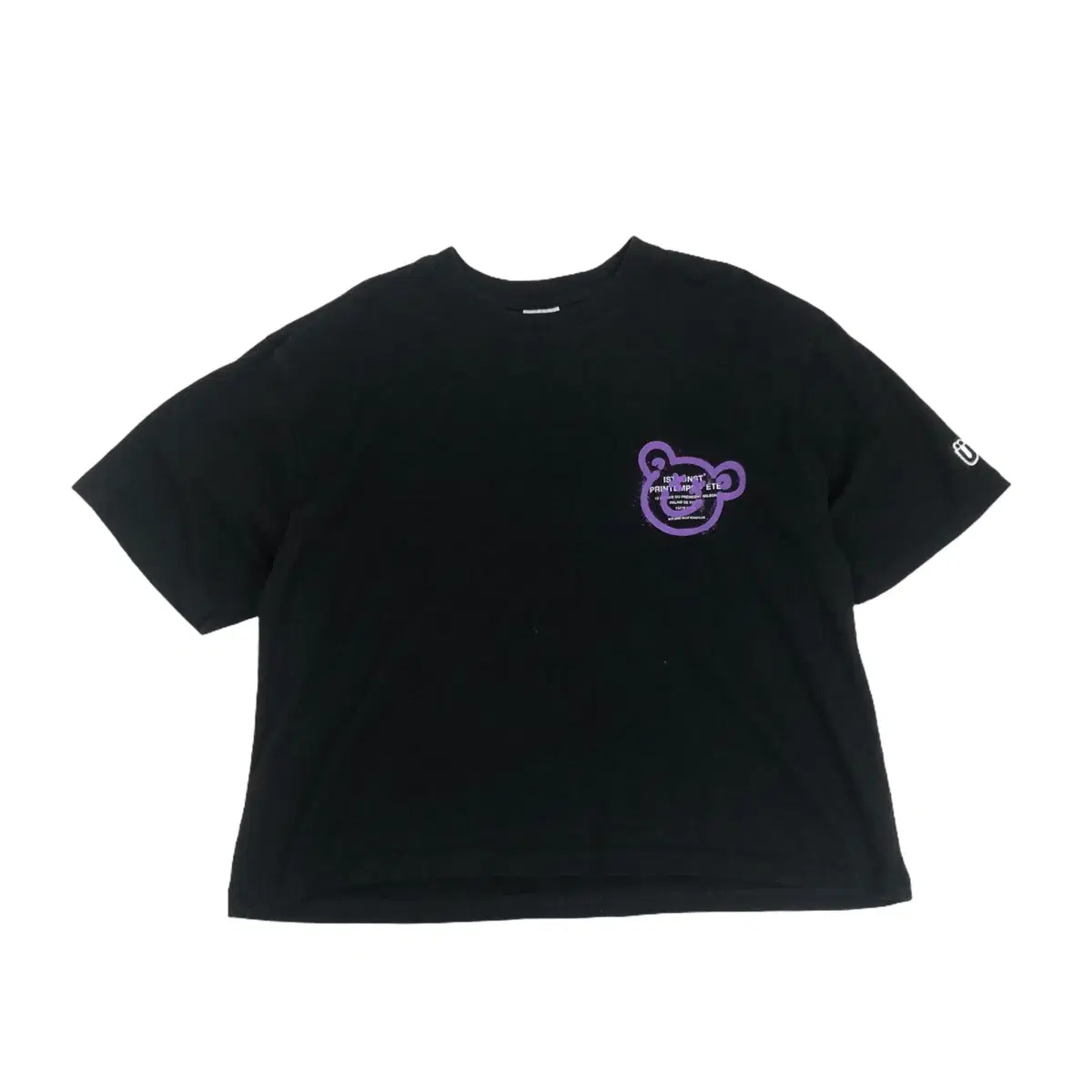 Istkunst Bear Smiley Short Sleeve T-Shirt Black XL