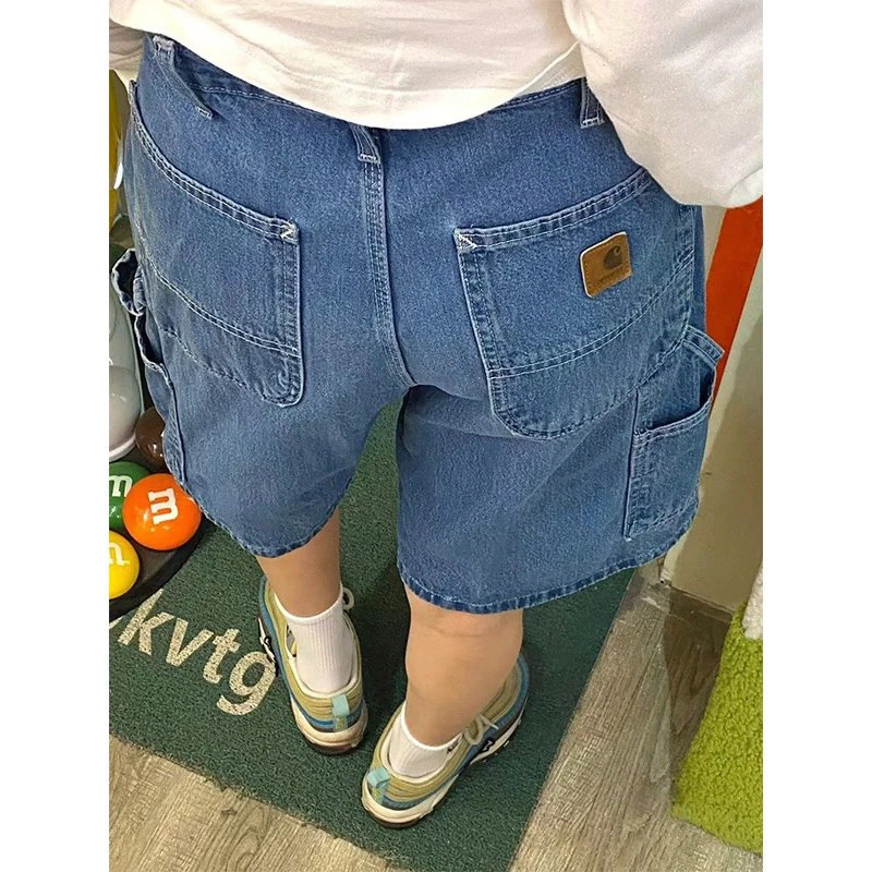 (S~XL / 해외) 칼하트 빈티지 중청 데님 카펜터 쇼츠 반바지 스탁