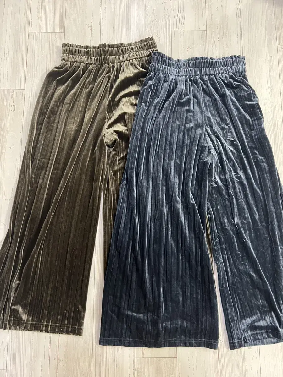 (New)Velvet skirt pants Velvet pants Skirt pants Wide pants Frill pants Banded pants Pleated pants