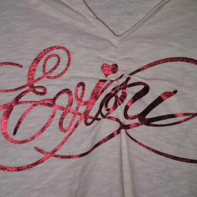 EVISU y2k lettering peach raglan top