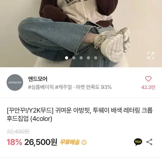 에이블리 빈티지 y2k 배색 후드집업