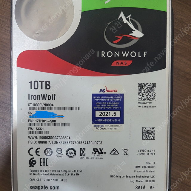 SEAGATE IRONWOLF 10TB HDD판매합니다