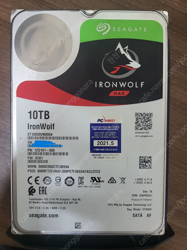 SEAGATE IRONWOLF 10TB HDD판매합니다