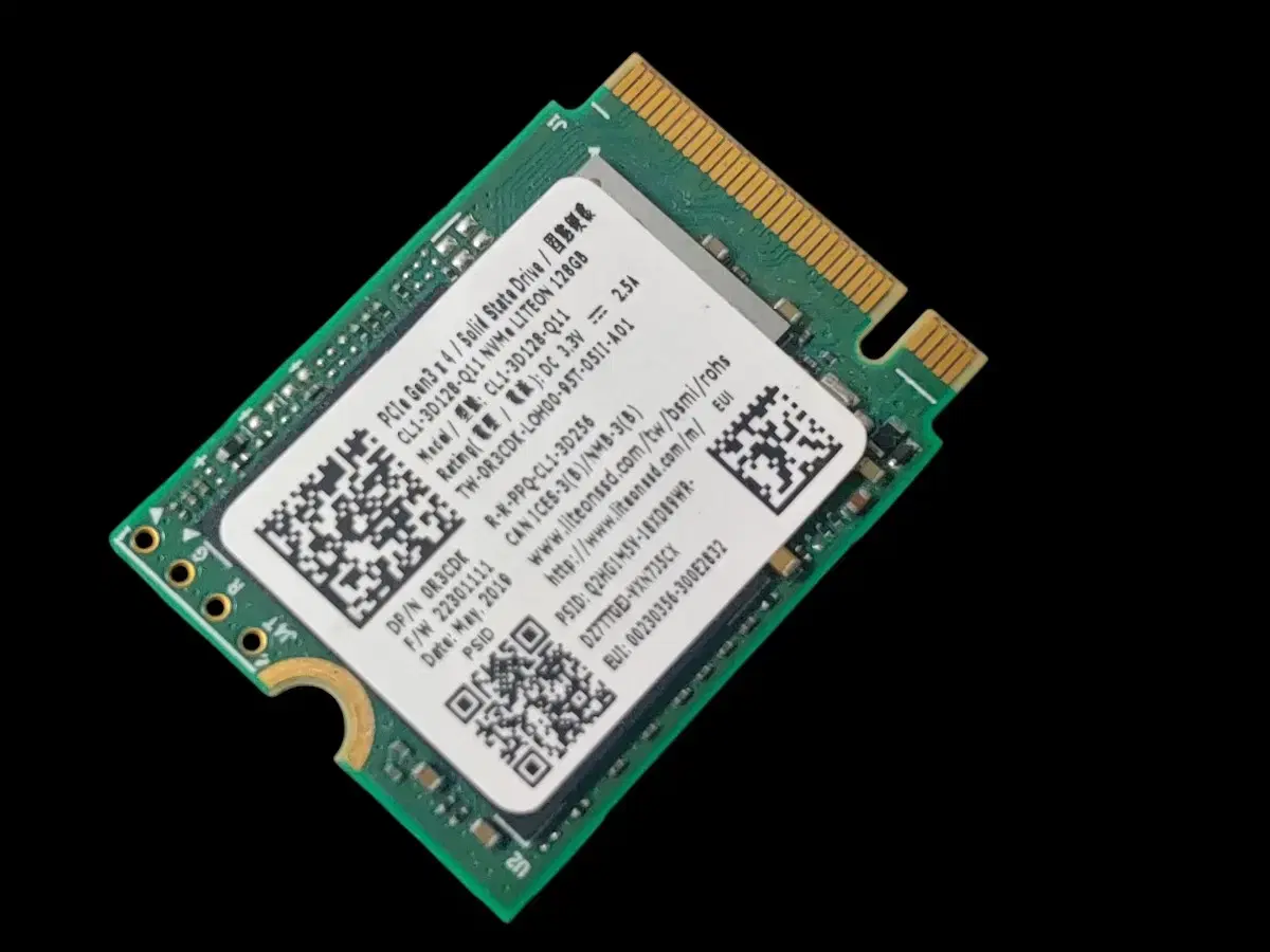 라이트온 (2230 규격) 128GB PCle M.2 NVMe SSD