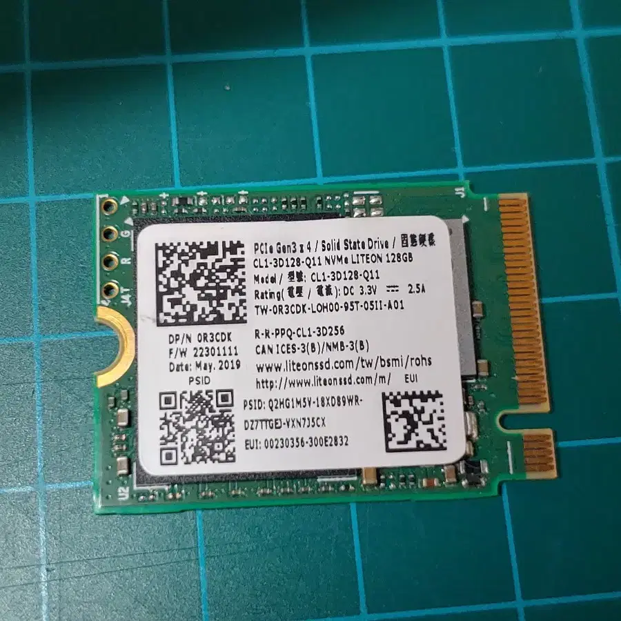 라이트온 (2230 규격) 128GB PCle M.2 NVMe SSD