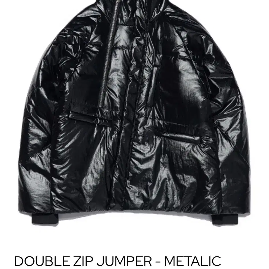 노매뉴얼 DOUBLE ZIP JUMPER - METALIC BLACK -