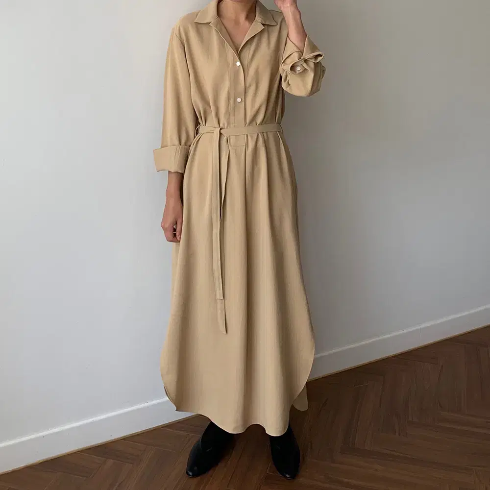 Modern Shirt Long ONEPIECE BeigeL DRS190215_TY