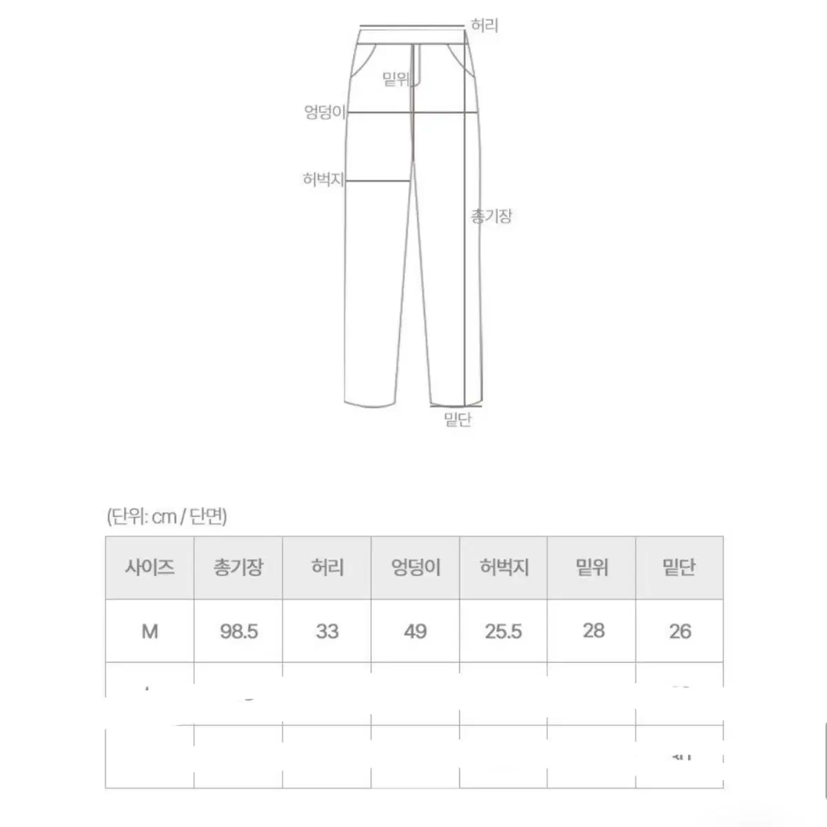 [새상품/무배] 절개라인 빈티지 와이드 워싱 데니 팬츠M