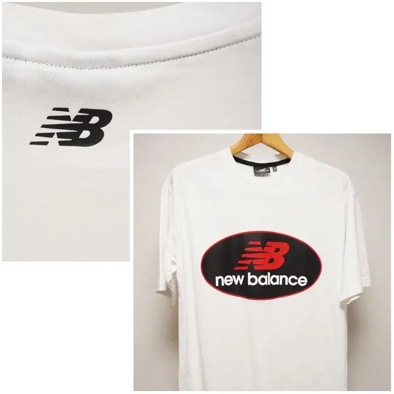 Men's New Balance Big Logo White Round T-Shirt95