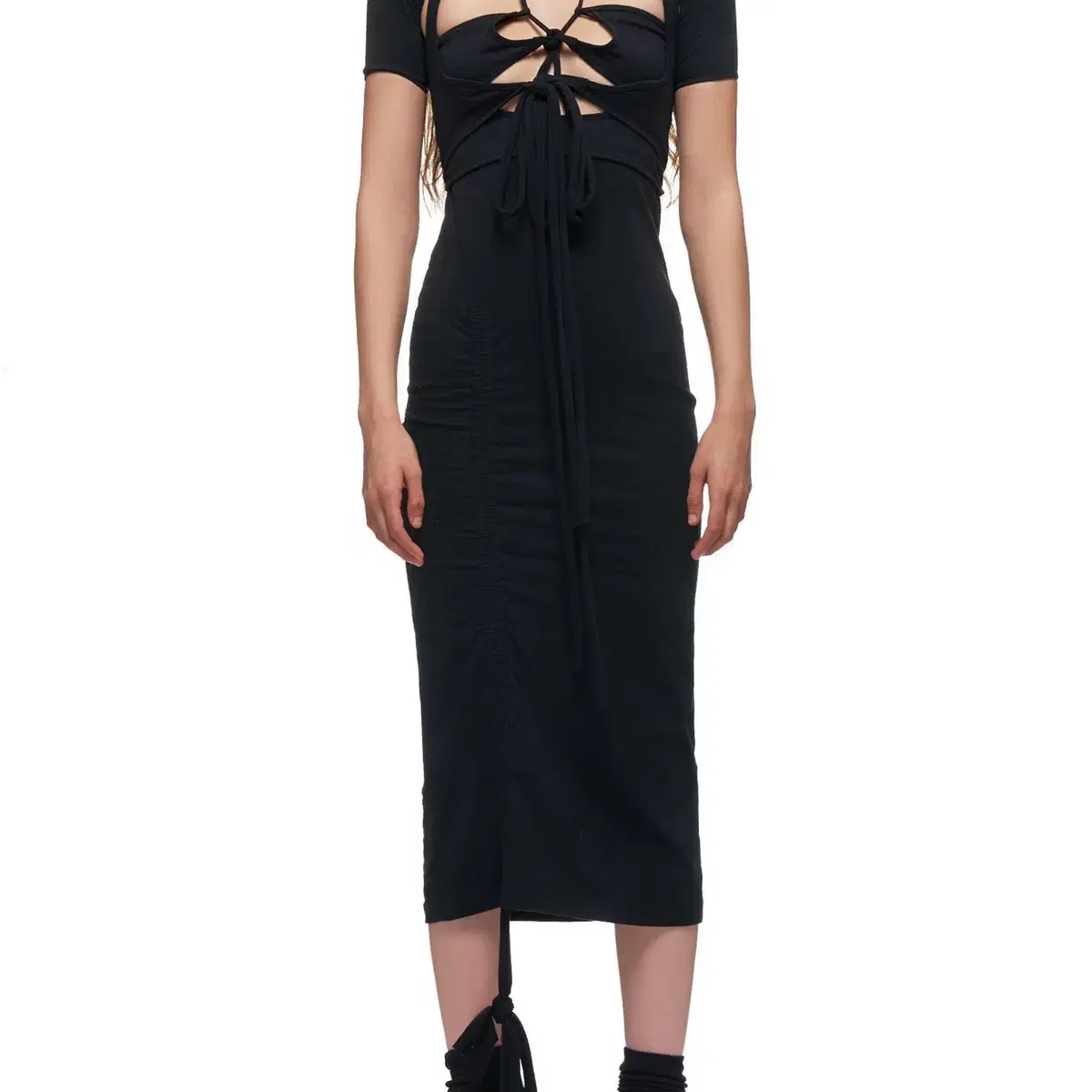 Hyein Seo Black Macrame Dress