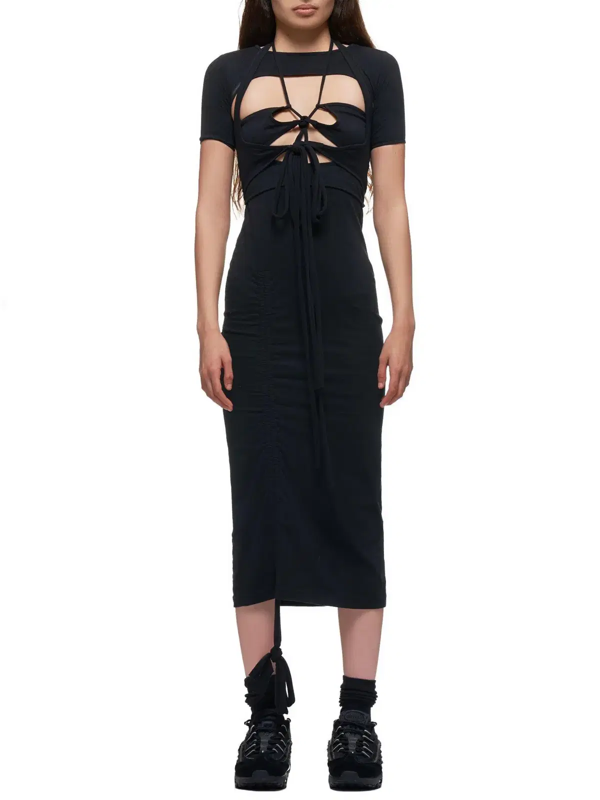 Hyein Seo Black Macrame Dress