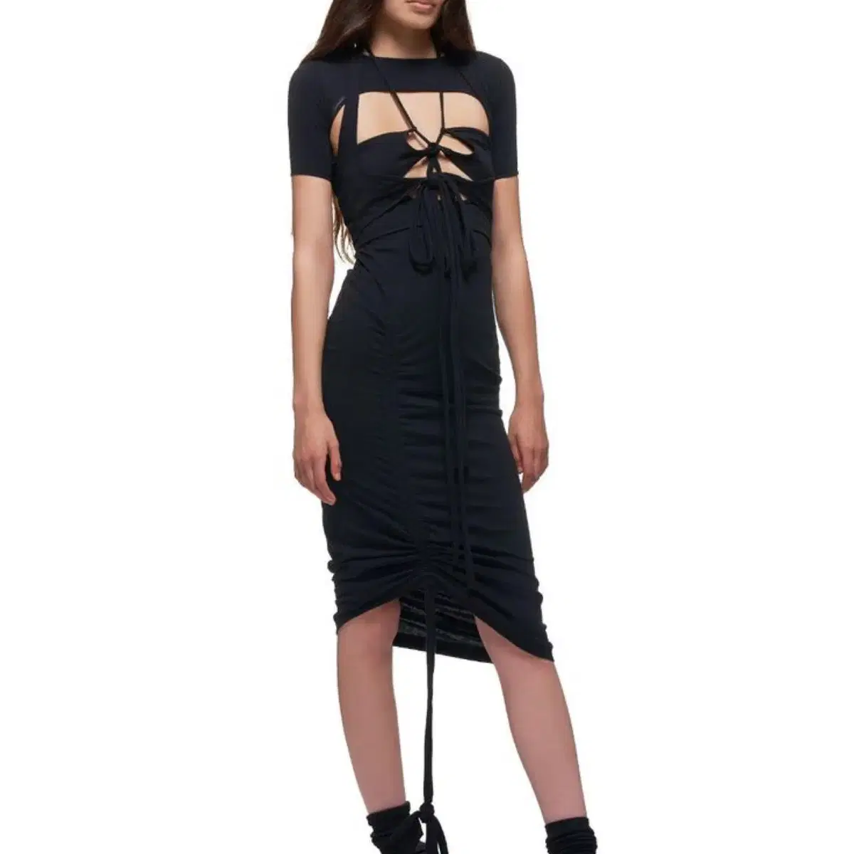 Hyein Seo Black Macrame Dress