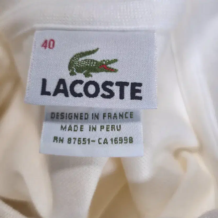 라코스테(LACOSTE) 화이트 카라 반팔티