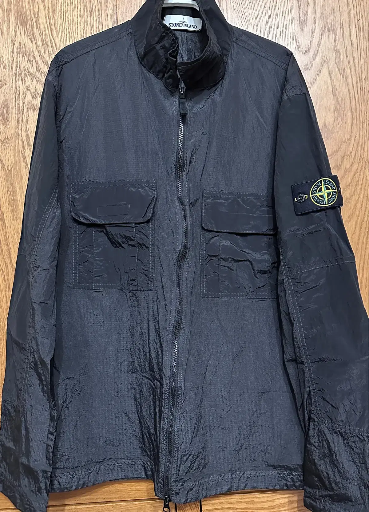 19ss Nylon and Metal Overshirt Black XL Stone Island