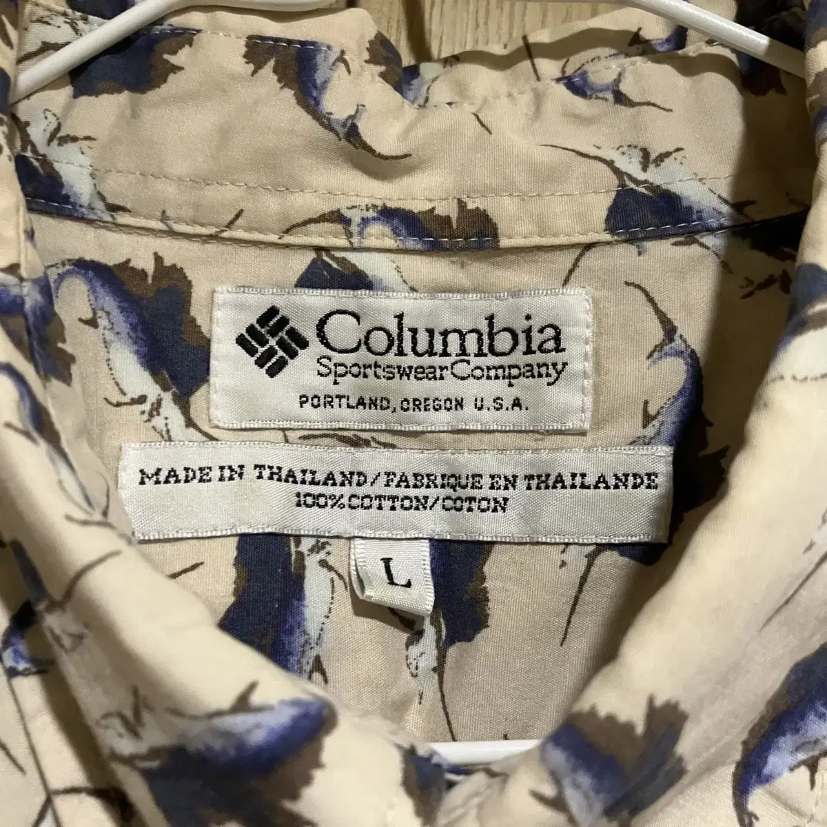 USA Columbia 컬럼비아 빈티지 베이지 피싱 셔츠 L 105/XL