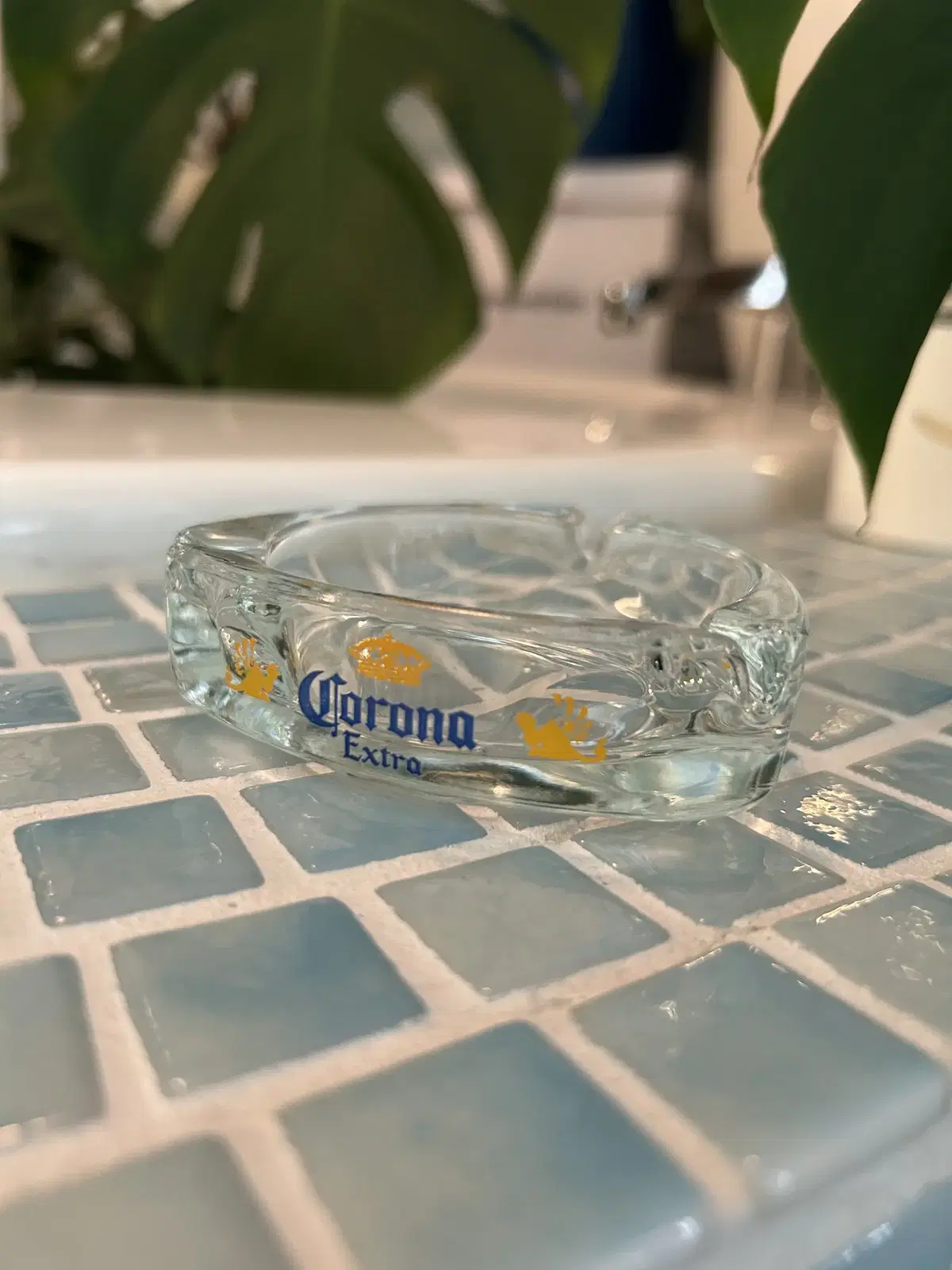 재떨이 corona extra glass ashtray