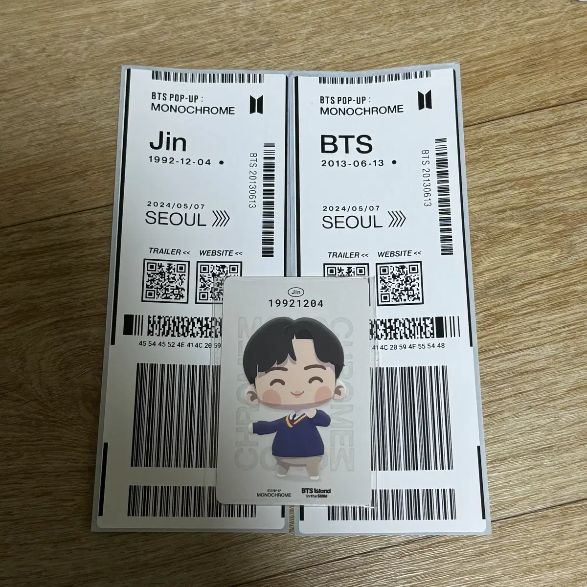 BTS Monochrome pop up In the Island photocard + nametag jin Kim Seokjin
