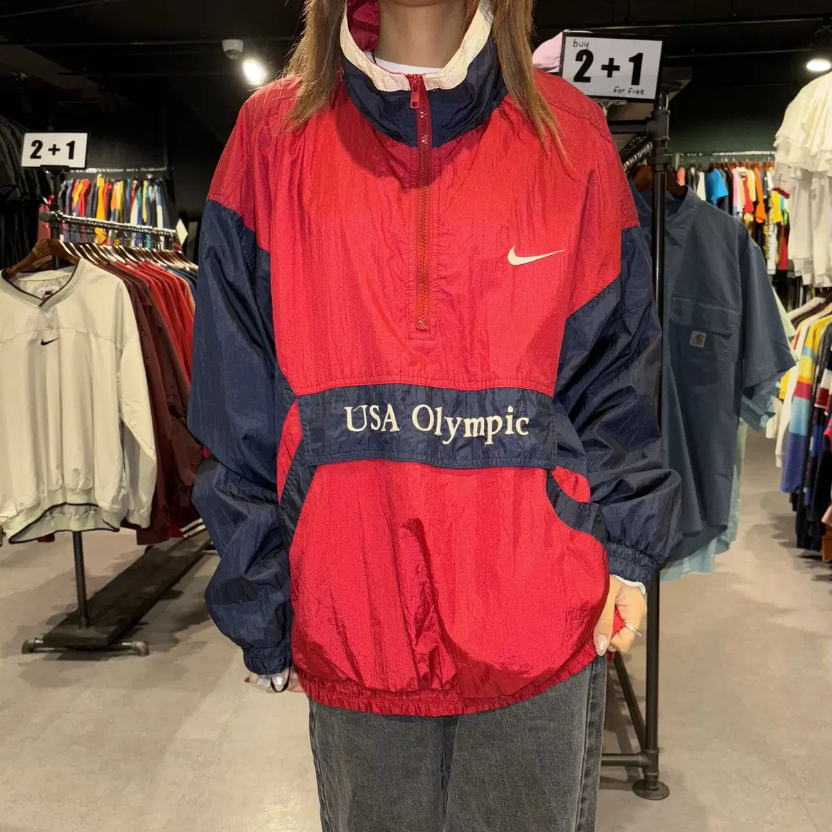 (131) NIKE 나이키 반집업 아노락 윈드브레이커 바람막이자켓(XL)