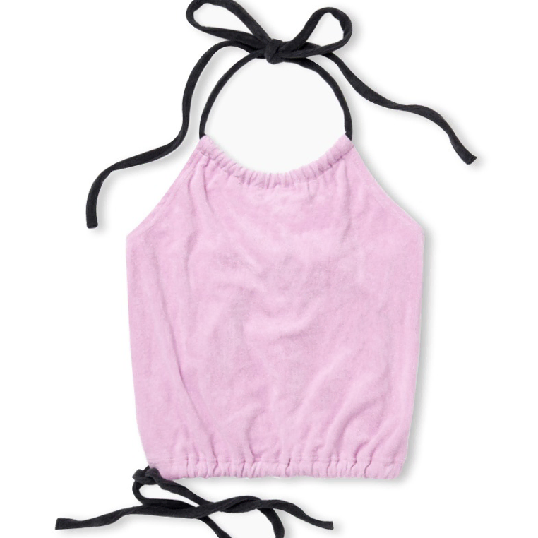 Halter Neck Terry Top, Pink