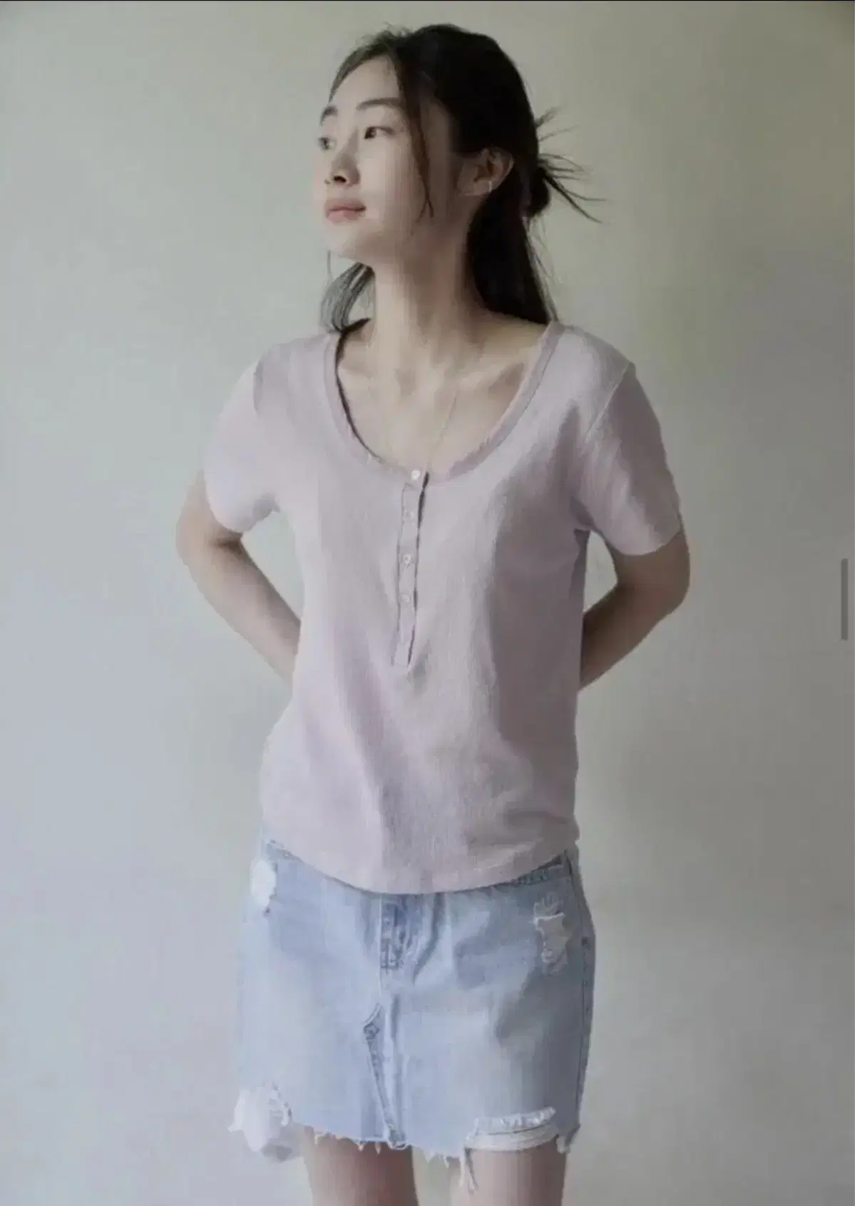 더버터크림 슬로코 Ines henley tshirt