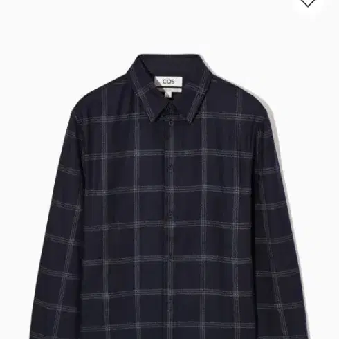 코스 checked wool shirt 네이비 체크 XL