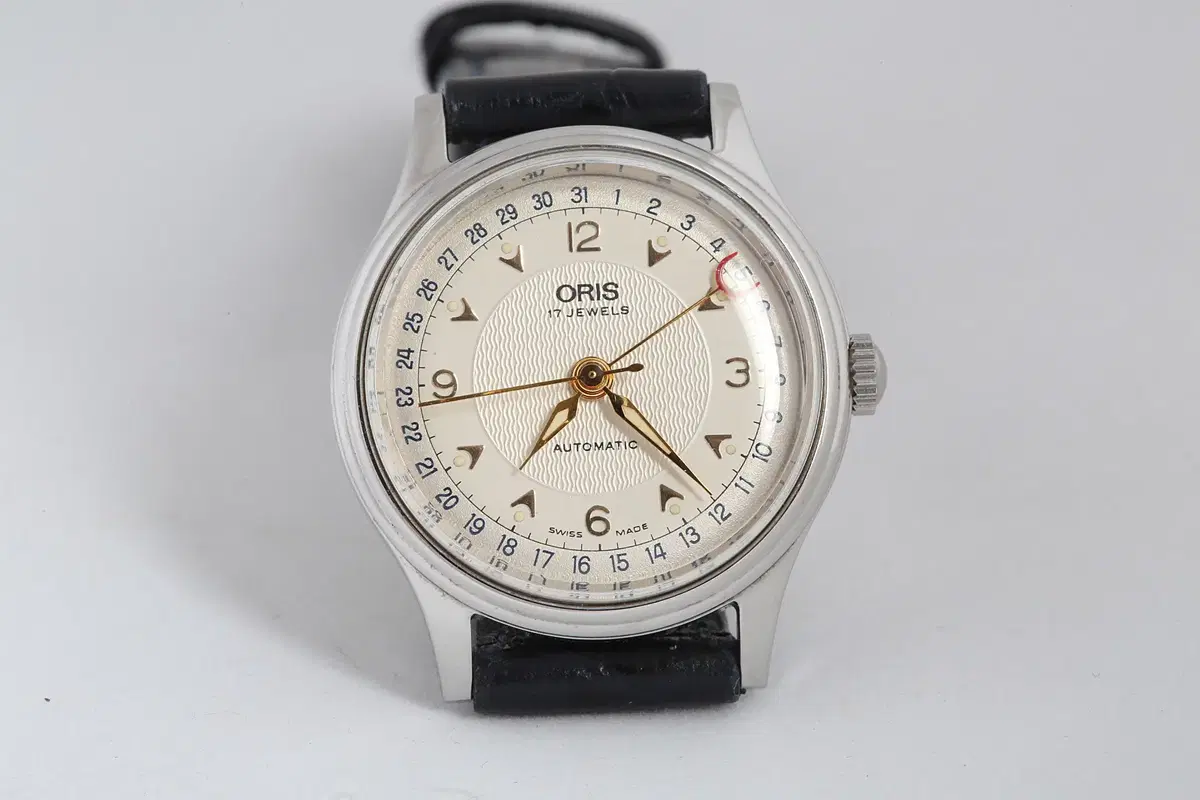 오리스 ORIS 실버다이얼 포인트 데이트 오토매틱 시계 7458-40