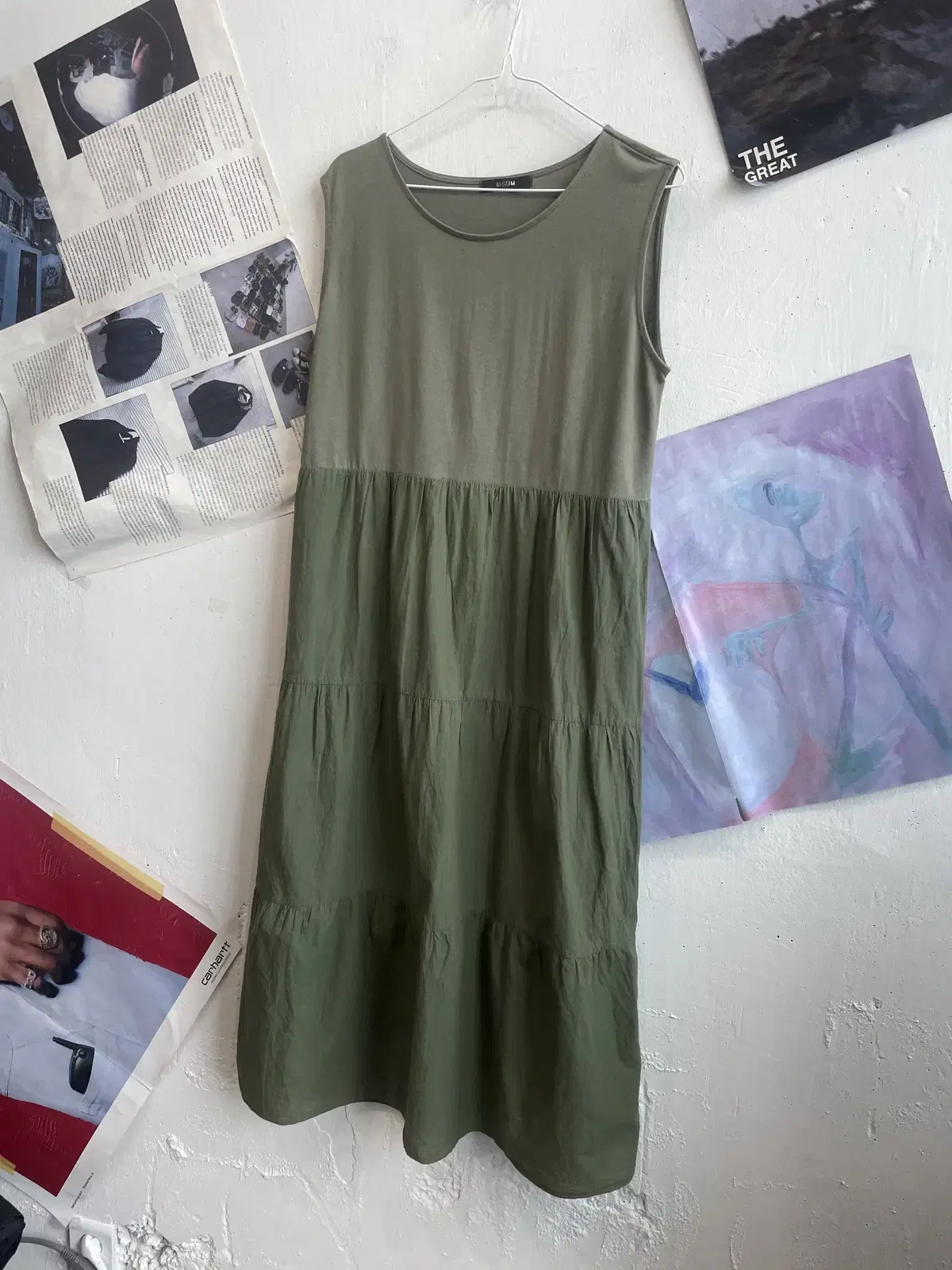 BEGUM JapanVintage Khaki Sleeveless ONEPIECE