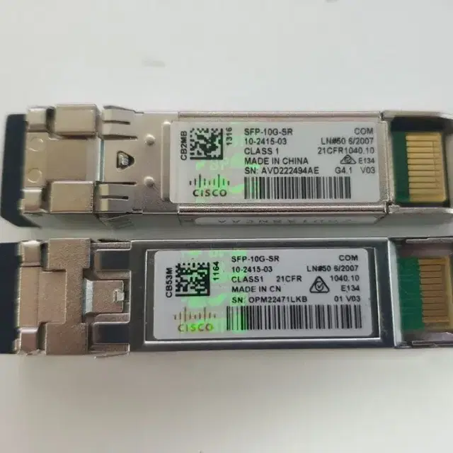 시스코 10기가 SFP+ 광모듈, 10G 지빅 / 홀로그램 있는 정품