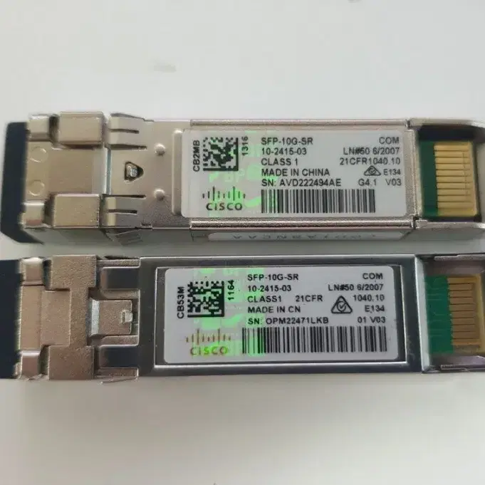 시스코 10기가 SFP+ 광모듈, 10G 지빅 / 홀로그램 있는 정품