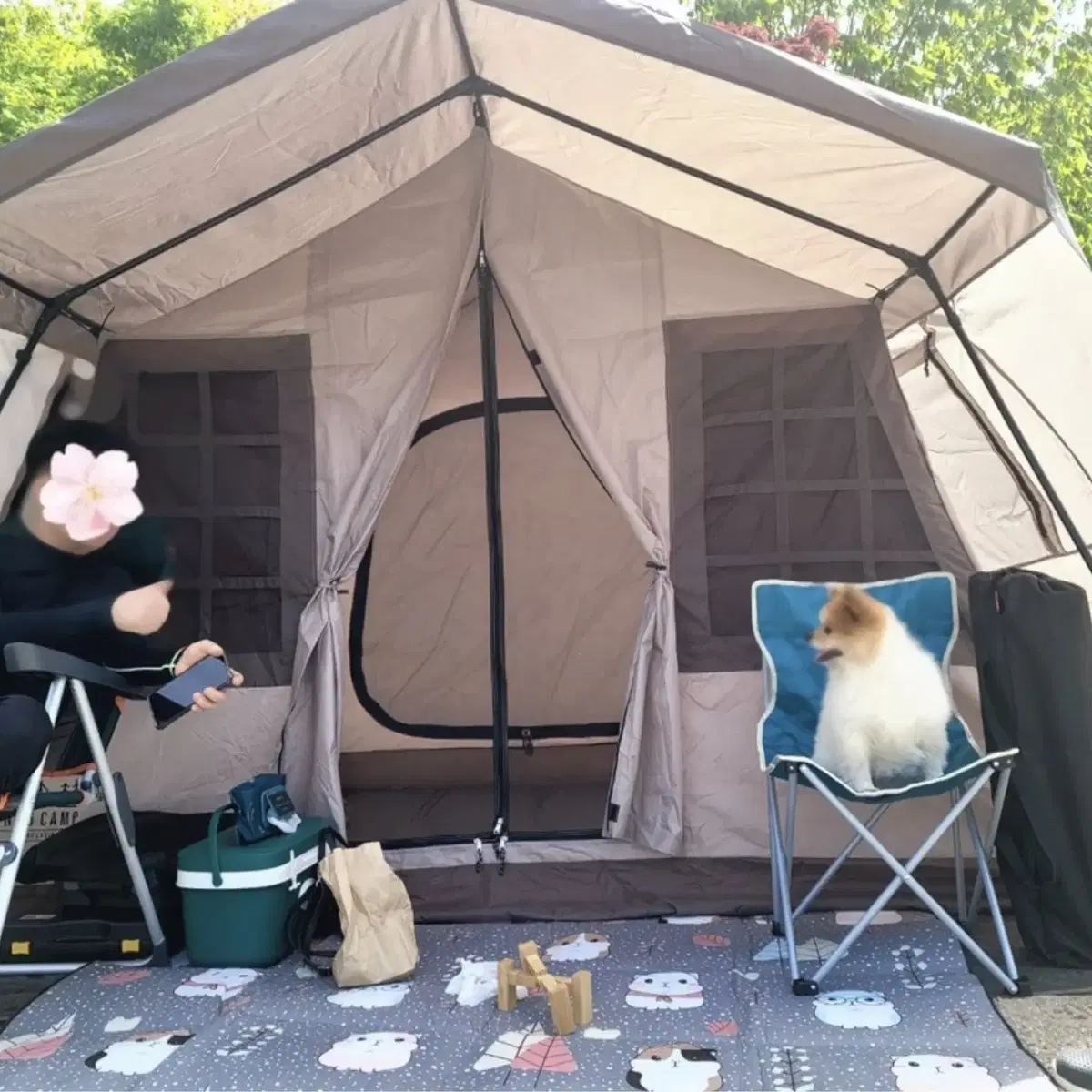 CAMP CAMPING 레트로 캐빈 텐트 5인용