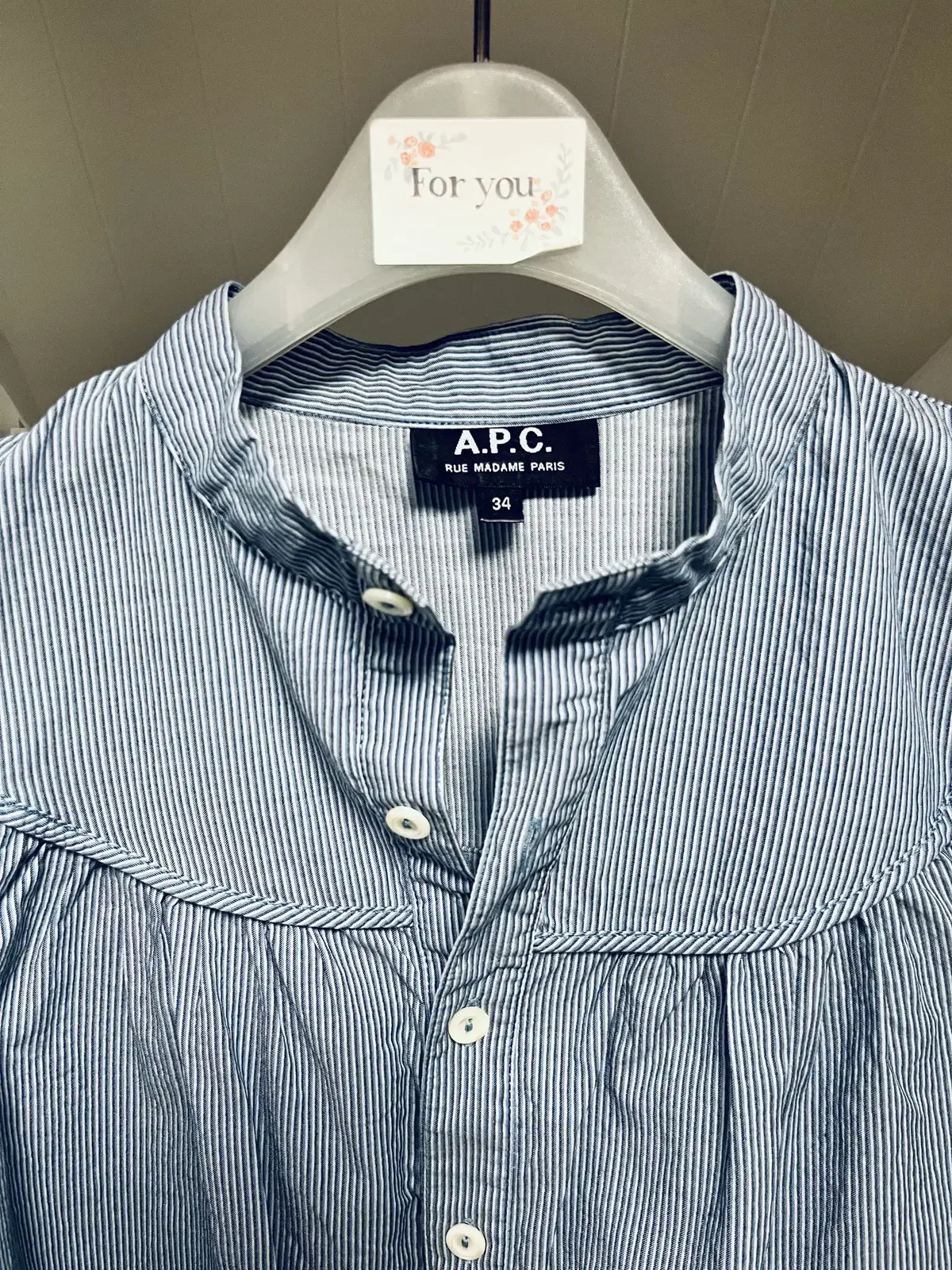 A.P.C.아페세스트라이프면블라우스