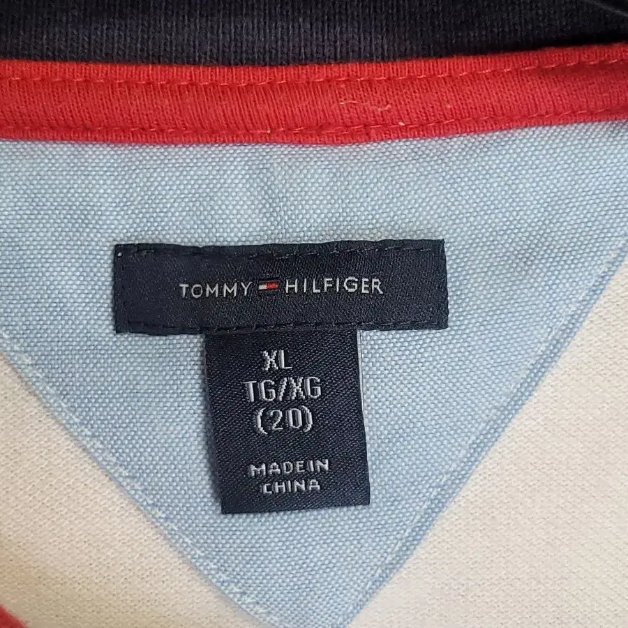 TOMMY HILFIGER 타미힐피거 쓰리톤 단가라 반팔PK