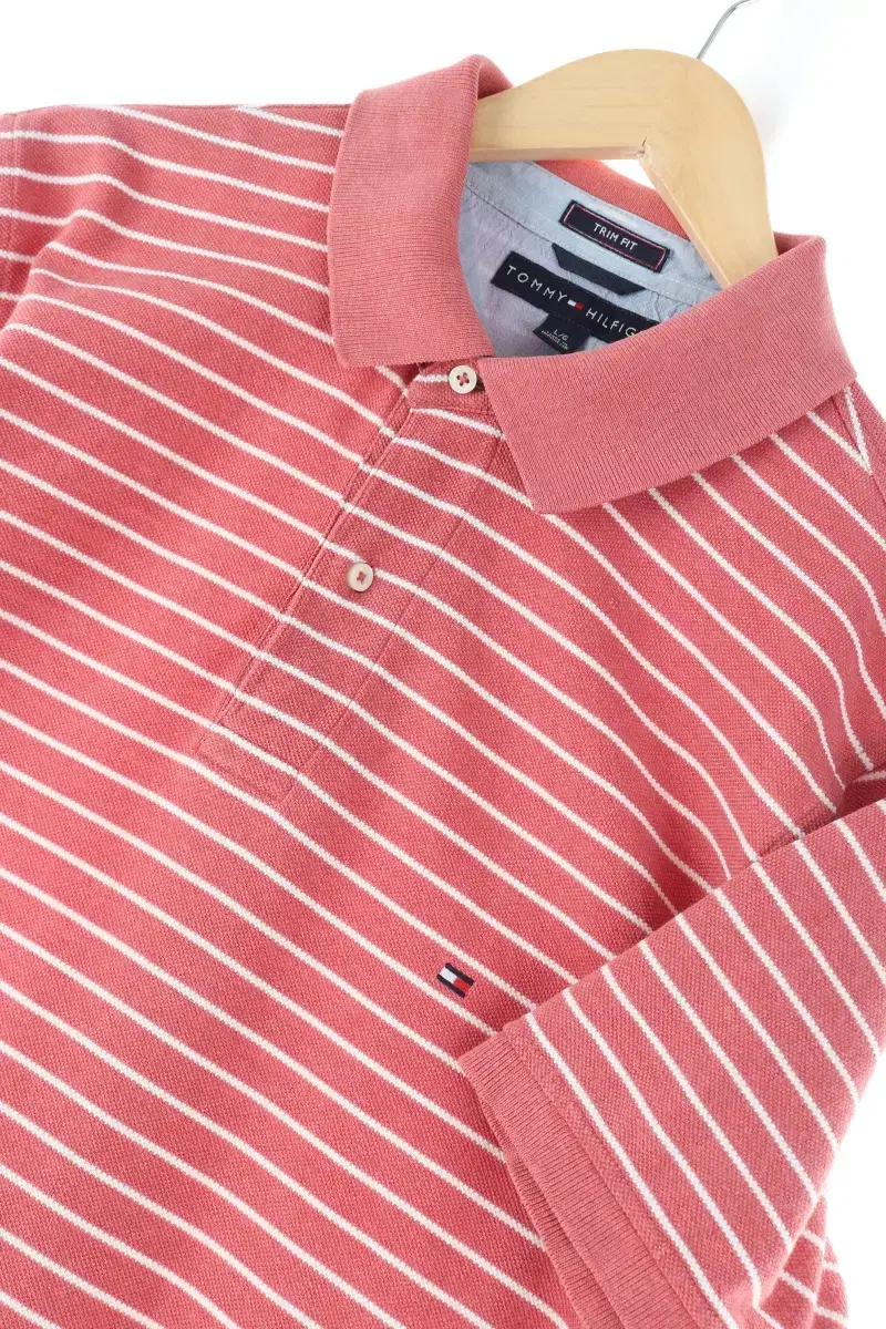 (L-XL) Tommy Hilfiger Vahn kara T-shirt Stripe Old School-CE18