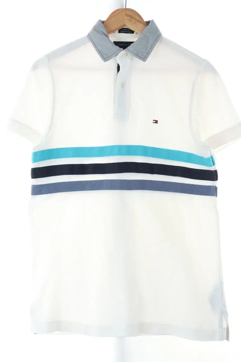 (XS) Tommy Hilfiger Short Sleeve kara T-shirt White Stripe Limited Edition - CE3D