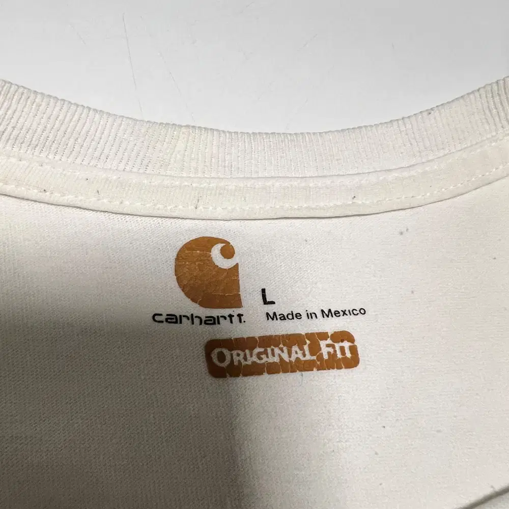 CARHARTT 칼하트 포켓 화이트 반팔티셔츠(L)